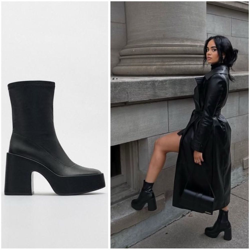 ZARA PLATFORM HEELED ANKLE BOOTS
BLACK - Picture 1 of 10